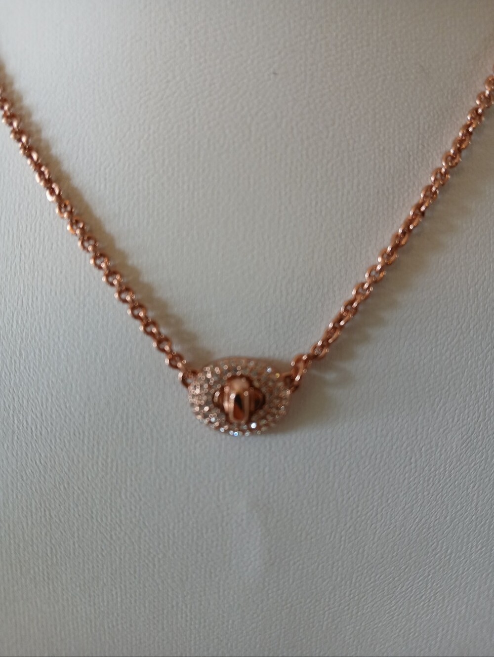 Coach Logo Rose-Gold Coloured Chain Stylish Necklace